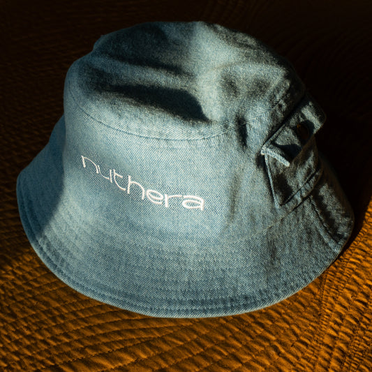 Denim Nuthera Bucket Hat w/Stash Pocket